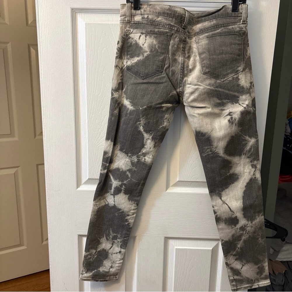 J Brand Men's Gray and Cream Tie-Dye Skinny Jeans